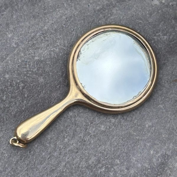 Outstanding antique 9ct miniature mirror pendant